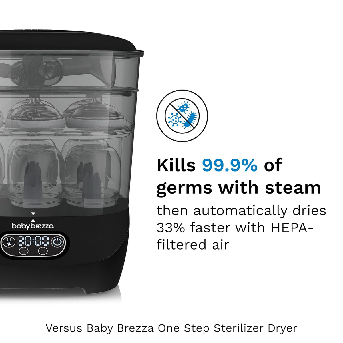 Baby Brezza Bottle Sterilizer and Dryer Advanced (Black) - Kidsy