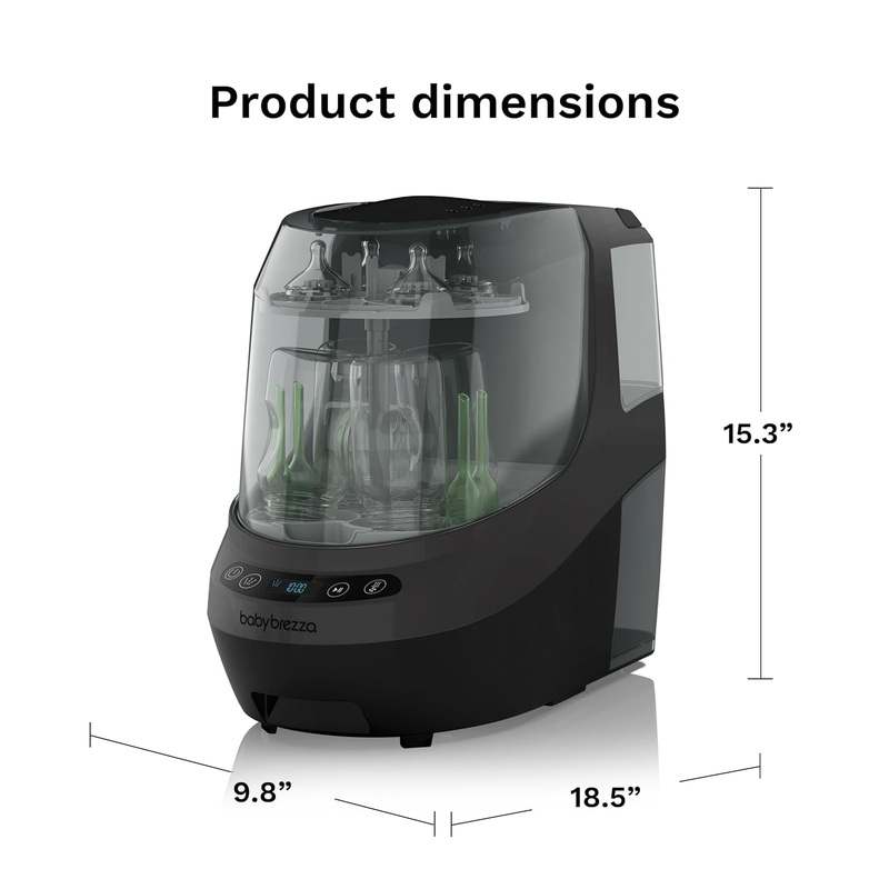 Baby Brezza Bottle Washer Pro - Washer, Sterilizer + Dryer (Charcoal) - Kidsy