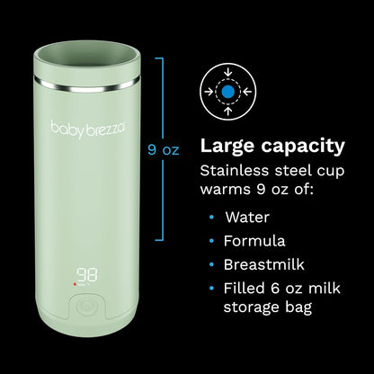 Baby Brezza SuperFast Portable Bottle Warmer 9oz (Sage Green) - Kidsy