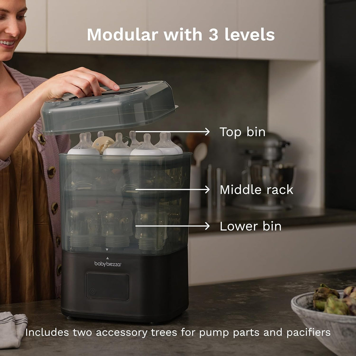 Baby Brezza SuperQuick Bottle Sterilizer & Dryer (Matte Black) - Kidsy