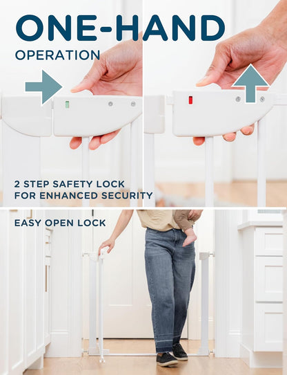 Baby Delight 26.75-29.5" SizeWise™ Metal Pressure Mounted Baby & Pet Gate (White) - Kidsy