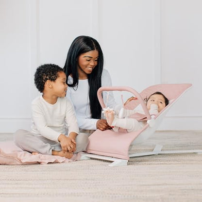 Baby Delight Alpine Deluxe Portable Baby Bouncer (Organic Rose) - Kidsy