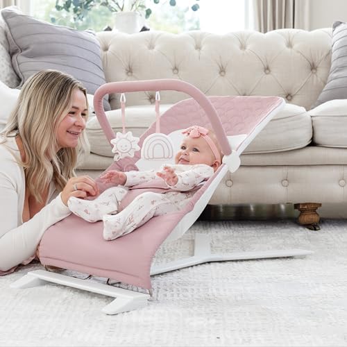 Baby Delight Alpine Deluxe Portable Baby Bouncer (Organic Rose) - Kidsy