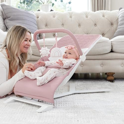 Baby Delight Alpine Deluxe Portable Baby Bouncer (Organic Rose) - Kidsy