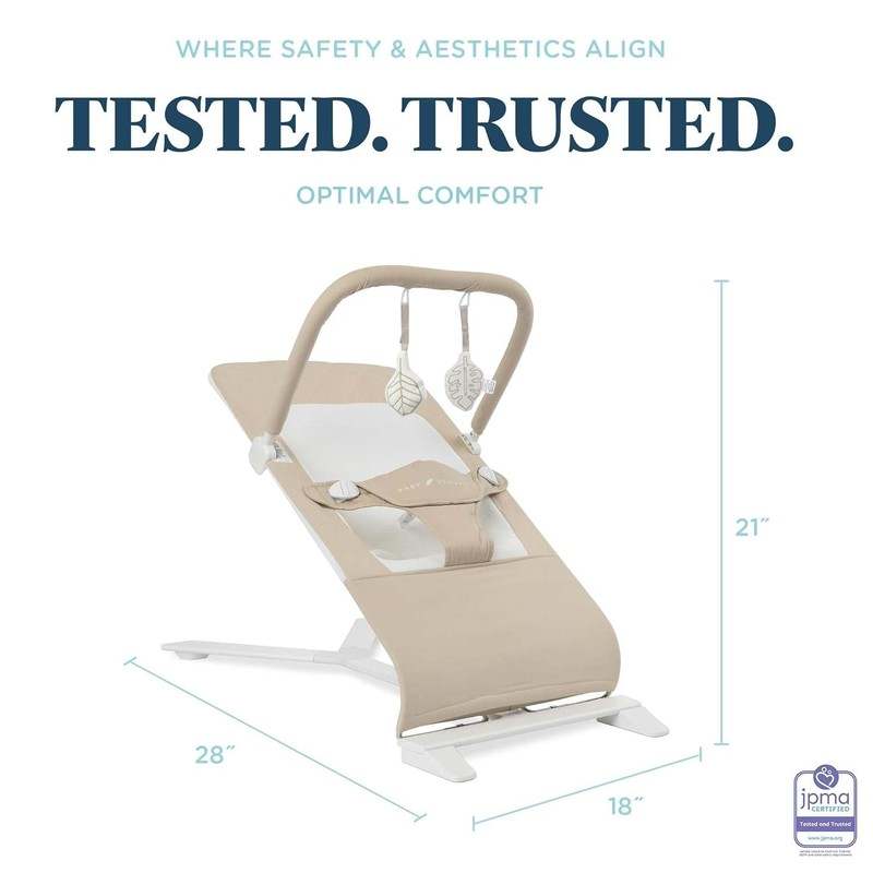 Baby Delight Alpine Deluxe Portable Bouncer (Organic Oat) - Kidsy