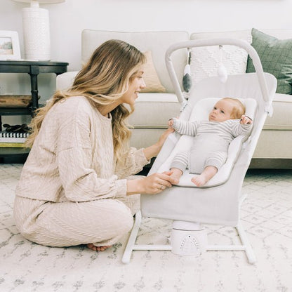 Baby Delight Alpine Wave Deluxe Portable Bouncer (Driftwood Grey) - Kidsy