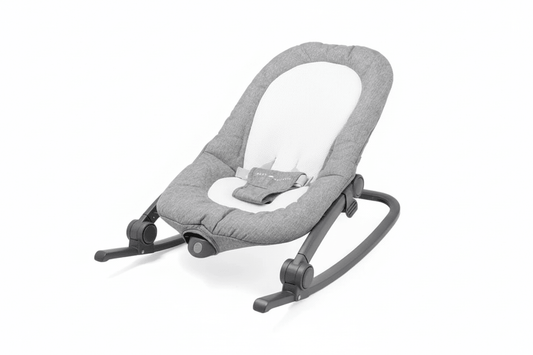 Baby Delight Aura Deluxe Bouncer & Rocker, Quilted Charcoal Tweed (Grey) - Kidsy