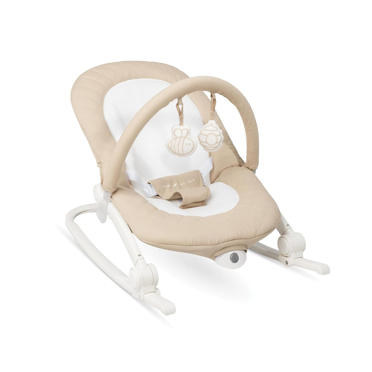 Baby Delight Aura Deluxe Portable Rocker Infant Seat (Quilted Organic Oat) - Kidsy