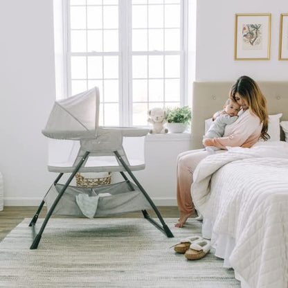 Baby Delight Beside Me Doze Deluxe Bassinet (Pebble Grey) - Kidsy