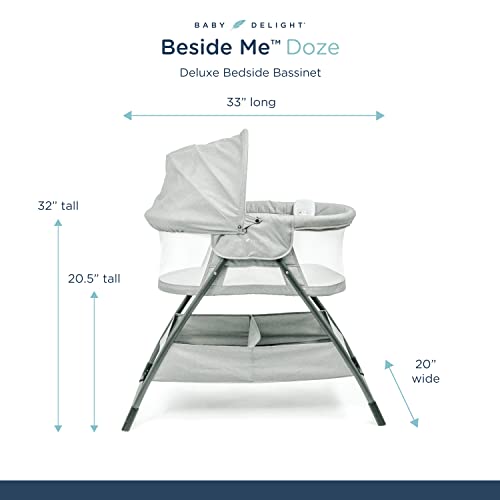Baby Delight Beside Me Doze Deluxe Bassinet (Pebble Grey) - Kidsy