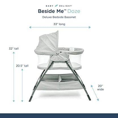 Baby Delight Beside Me Doze Deluxe Bassinet (Pebble Grey) - Kidsy