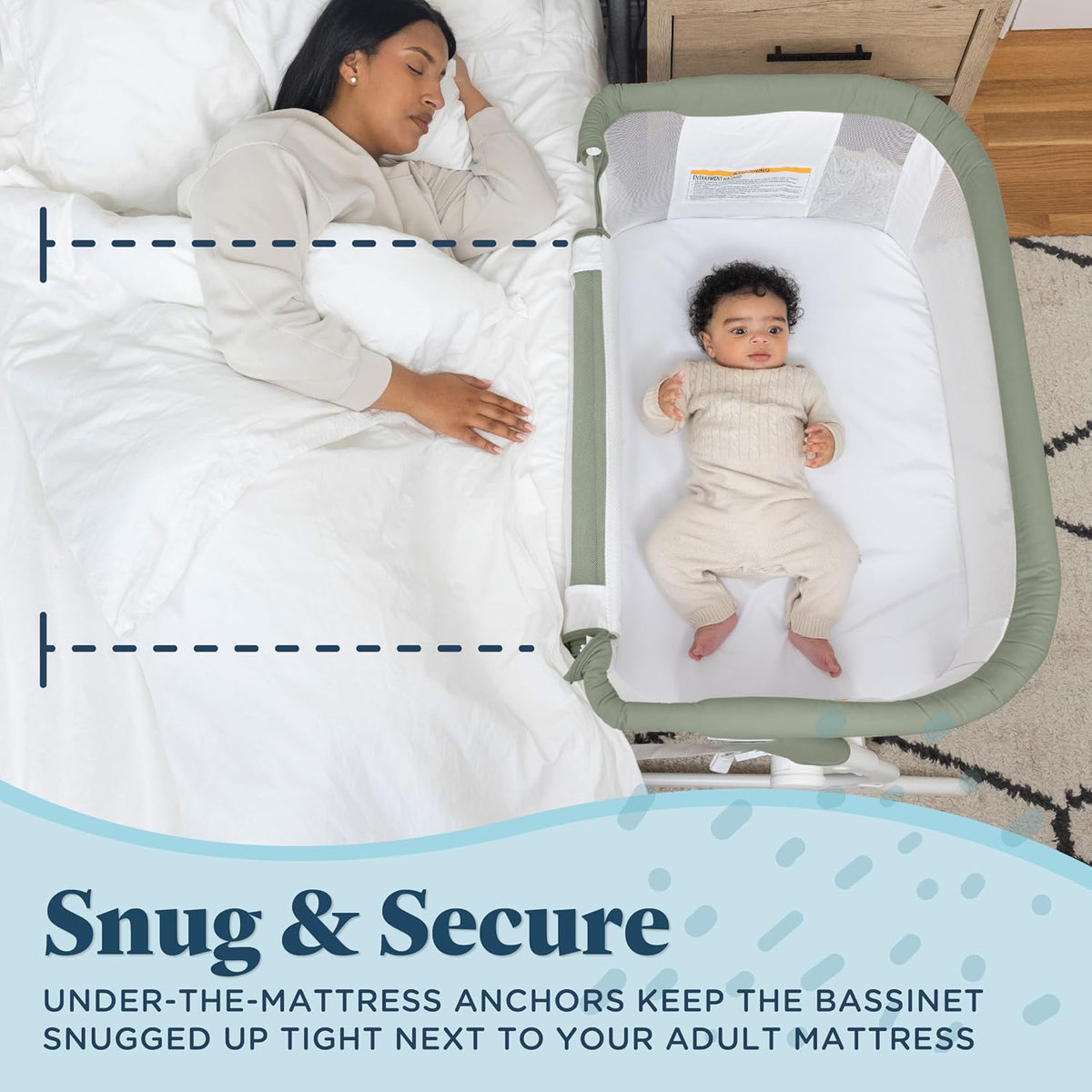 Baby Delight Beside Me Dreamer Bassinet & Bedside Sleeper (Organic Sage) - Kidsy
