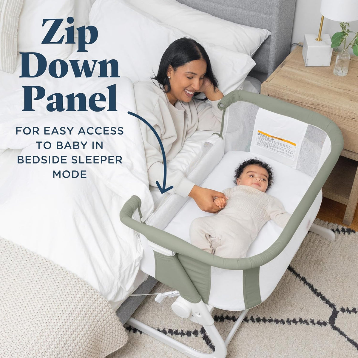 Baby Delight Beside Me Dreamer Bassinet & Bedside Sleeper (Organic Sage) - Kidsy