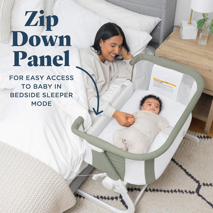 Baby Delight Beside Me Dreamer Bassinet & Bedside Sleeper (Organic Sage) - Kidsy