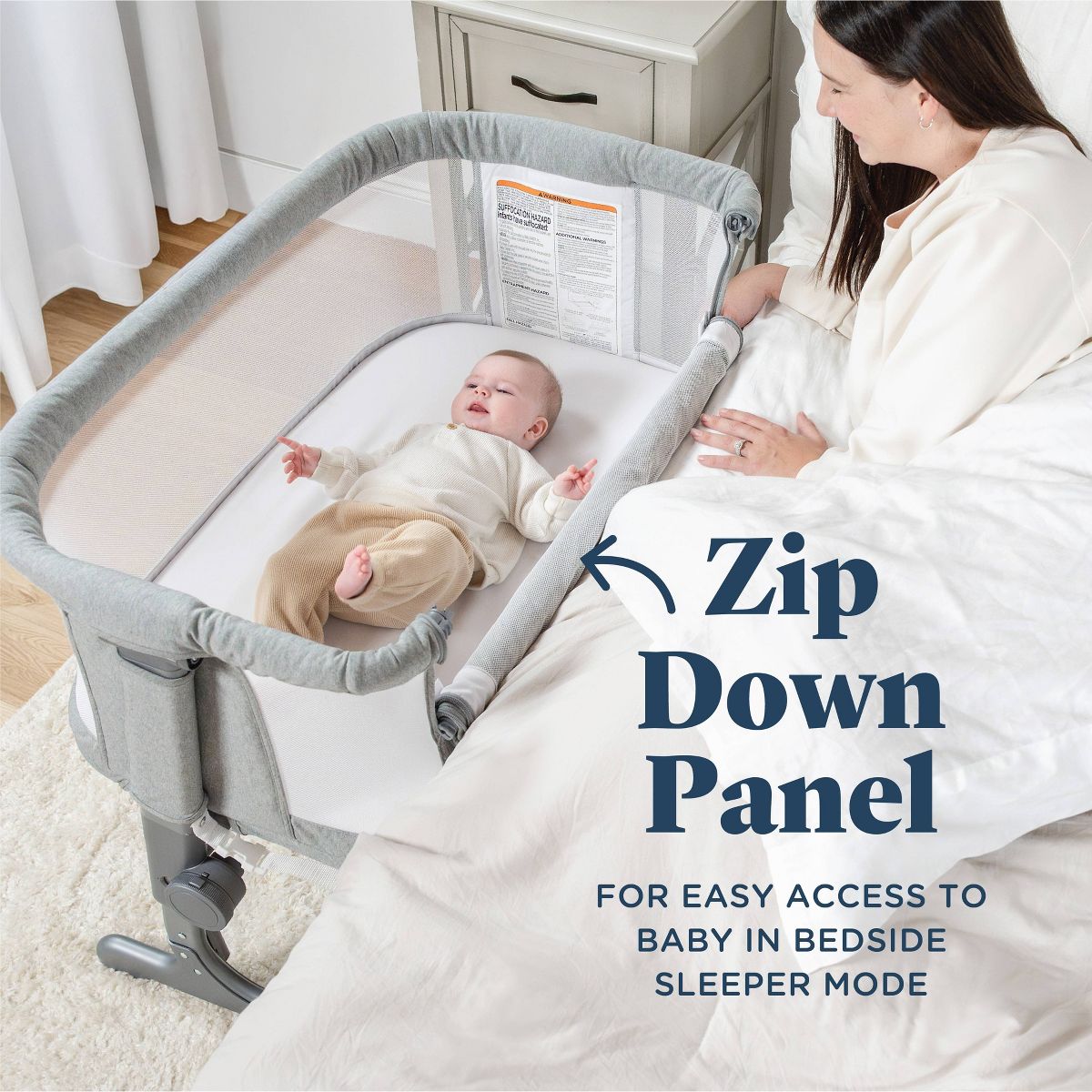 Baby Delight Beside Me Dreamer Bassinet & Bedside Sleeper (Soft Heathered Gray) - Kidsy