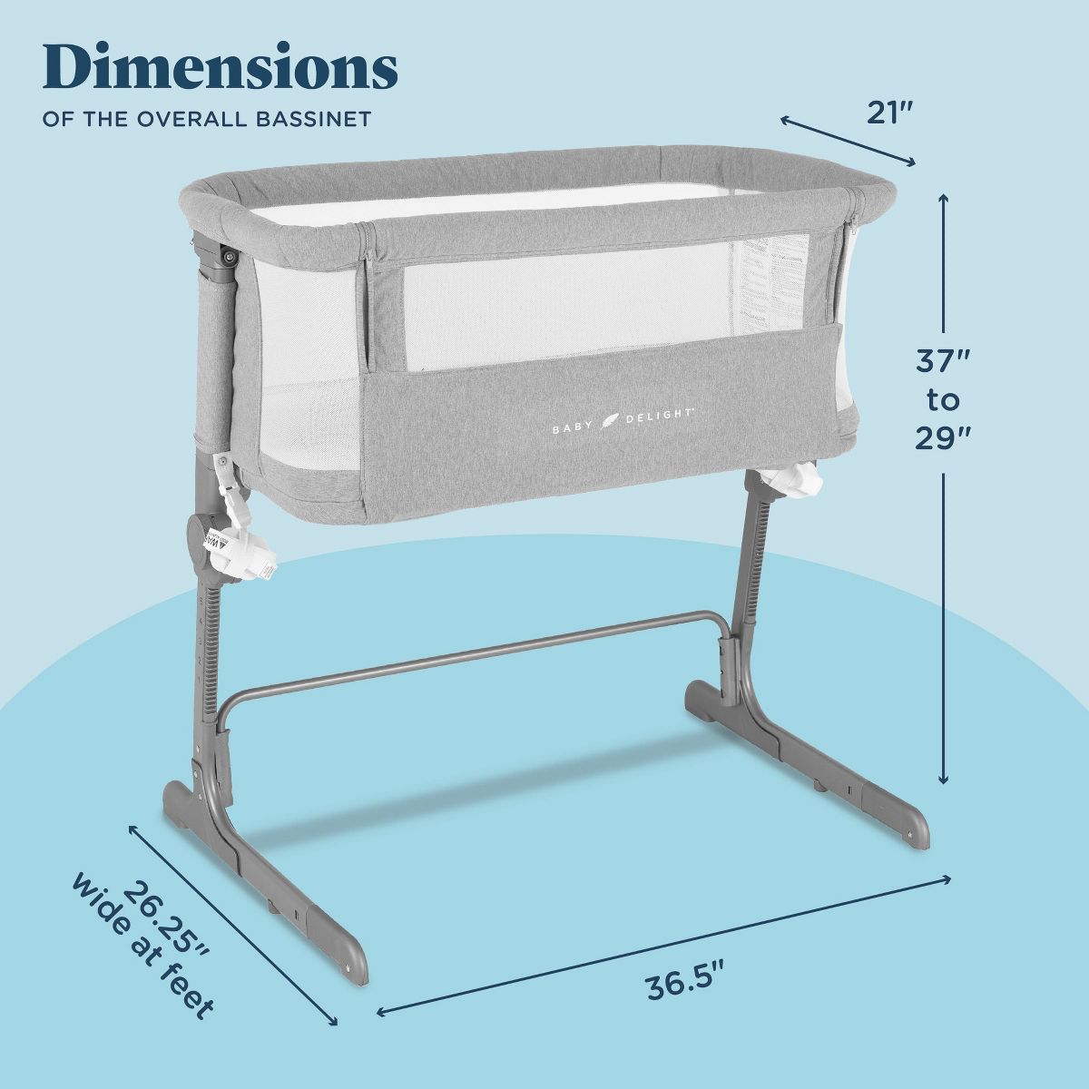 Baby Delight Beside Me Dreamer Bassinet & Bedside Sleeper (Soft Heathered Gray) - Kidsy