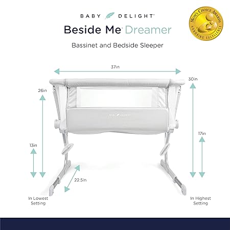 Baby Delight Beside Me Dreamer Bassinet (Driftwood Grey) - Kidsy