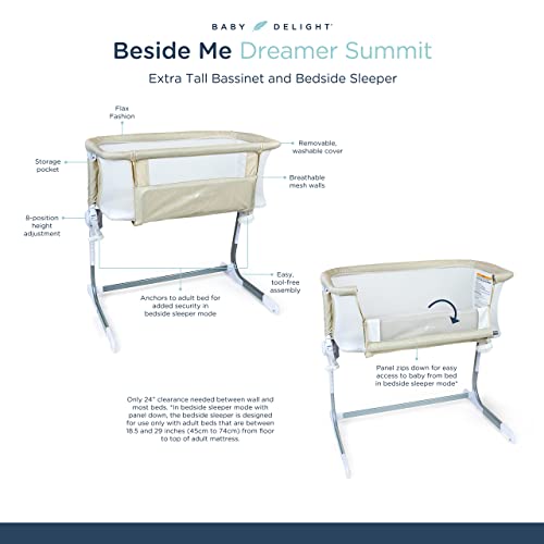 Baby Delight Beside Me Dreamer Bassinet (Flax) - Kidsy