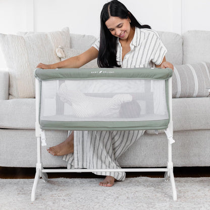 Baby Delight Beside Me Serenity Bassinet & Bedside Sleeper (Organic Sage) - Kidsy