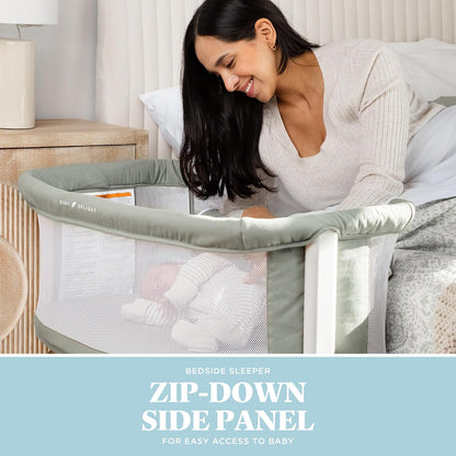 Baby Delight Beside Me Serenity Bassinet & Bedside Sleeper (Organic Sage) - Kidsy