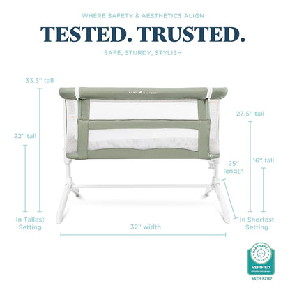 Baby Delight Beside Me Serenity Bassinet & Bedside Sleeper (Organic Sage) - Kidsy