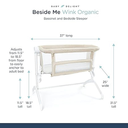 Baby Delight Beside Me Wink Organic Bassinet Bedside Sleeper (Organic Oat) - Kidsy