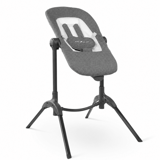 Baby Delight Bloom Baby Seat & Lounger with Sounds & Vibrations (Charcoal Tweed) - Kidsy