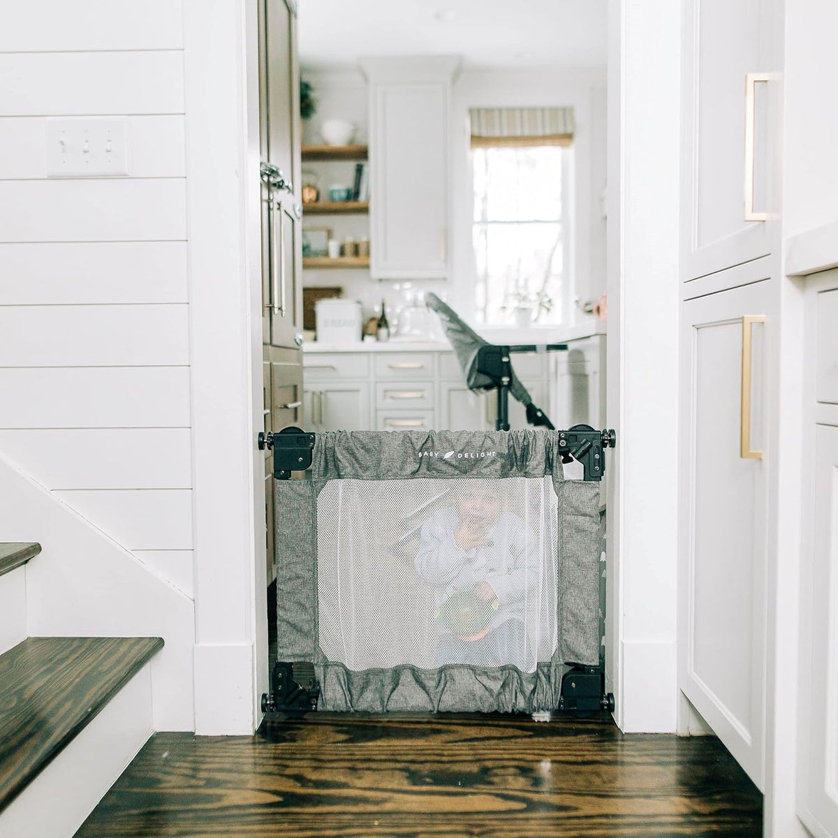 Baby Delight Go with Me Portable Mesh Baby Gate Span 30 - 48" Expandable Folding Gate (Charcoal Tweed) - Kidsy