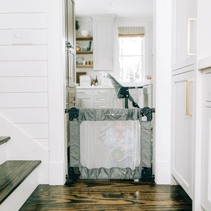 Baby Delight Go with Me Portable Mesh Baby Gate Span 30 - 48" Expandable Folding Gate (Charcoal Tweed) - Kidsy