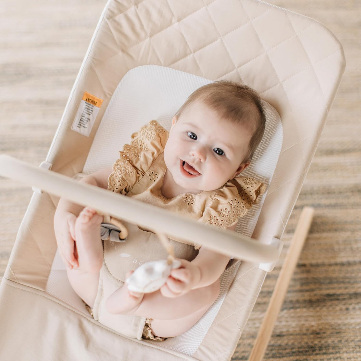 Baby Delight Heirloom Aspen Wooden Baby Bouncer (Organic Oat) - Kidsy