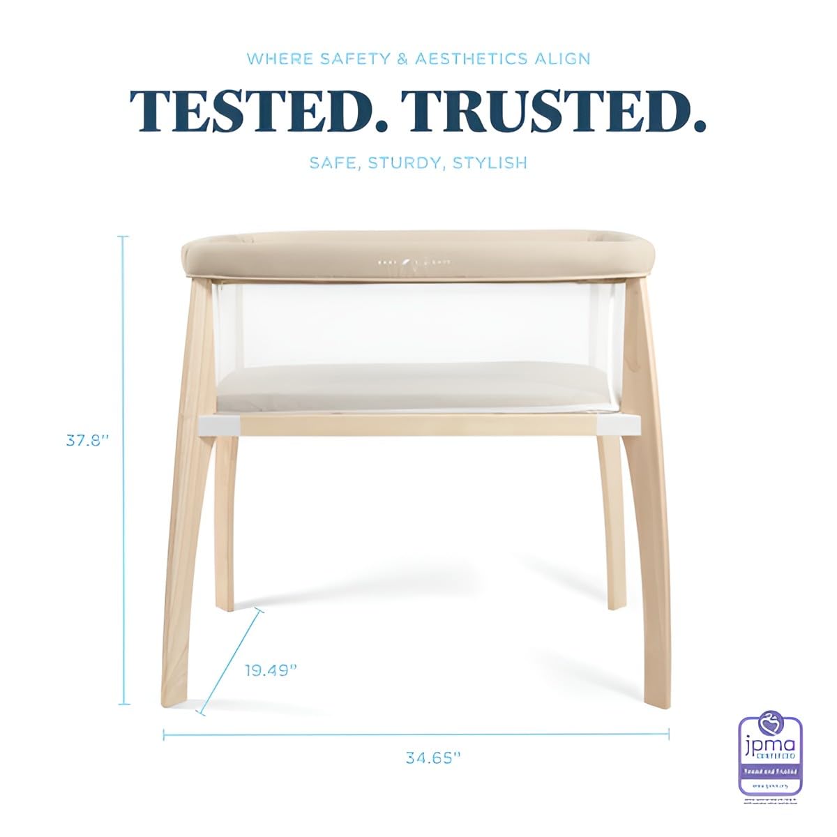 Baby Delight Heirloom Willow Wooden Bassinet Bedside Sleeper (Organic Oat) - Kidsy