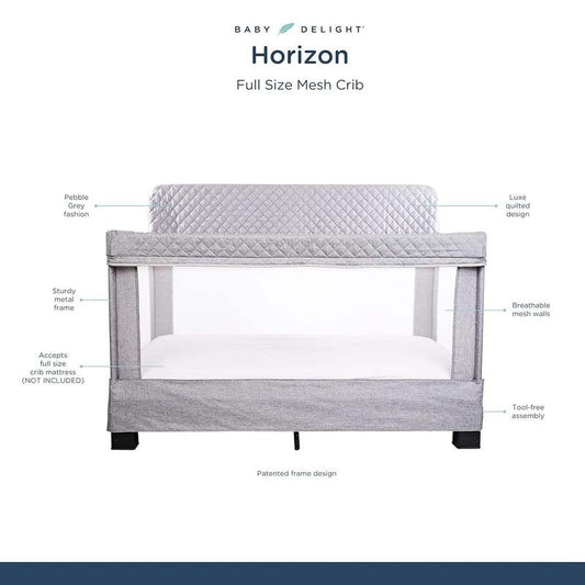 Baby Delight Horizon Full Size Crib (Grey) - Kidsy