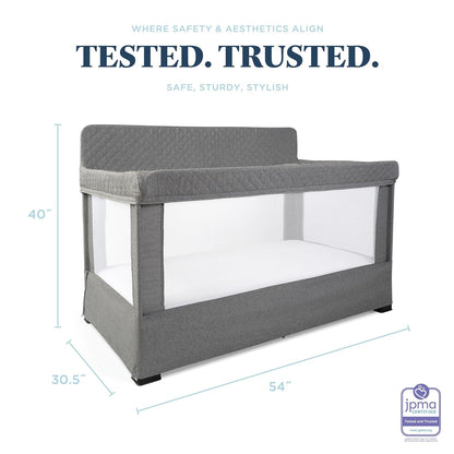 Baby Delight Lunaire Crib (Charcoal Tweed) - Kidsy