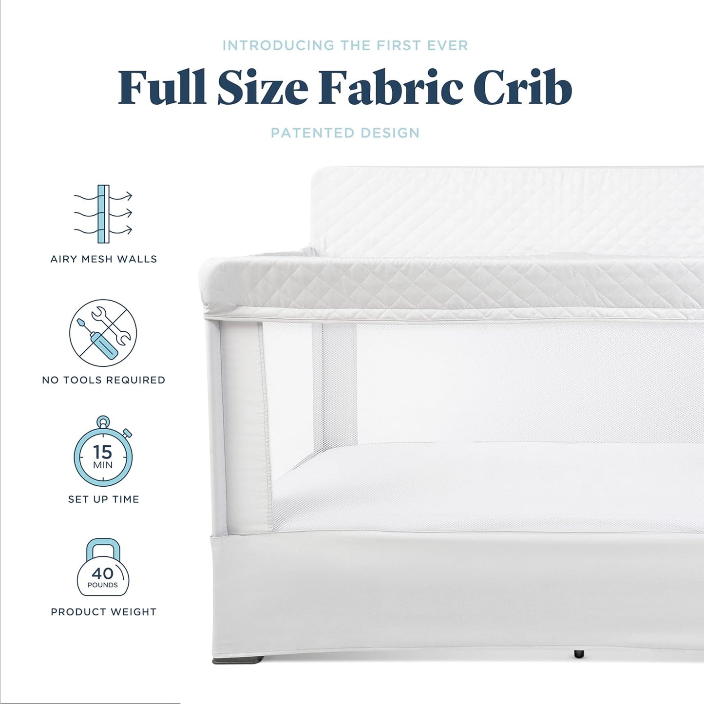 Baby Delight Lunaire Full Size Crib (Driftwood Grey) - Kidsy