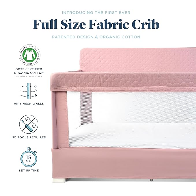 Baby Delight Lunaire Full Size Crib (Organic Rose) - Kidsy