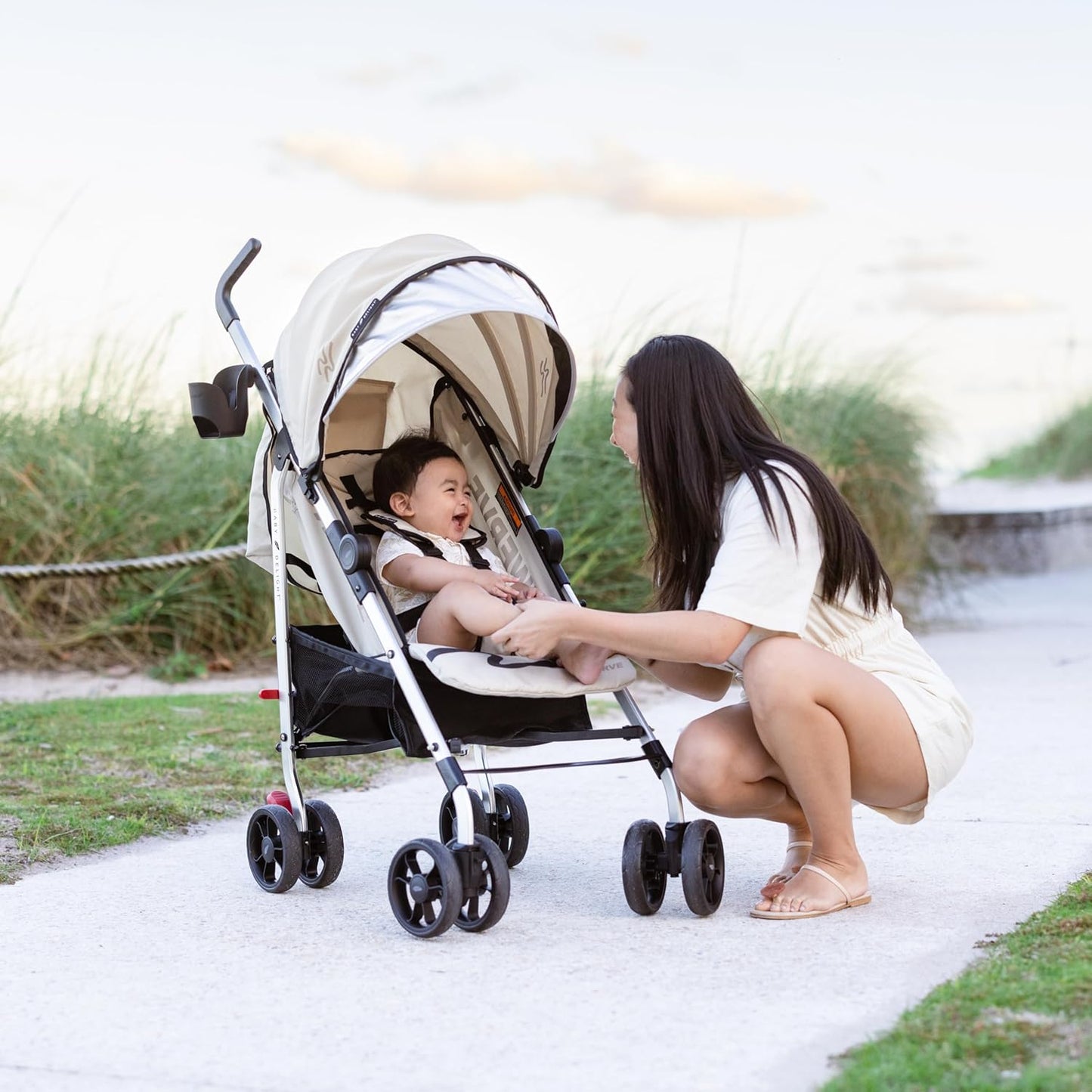 Baby Delight Swerve Stroller (Tan) - Kidsy