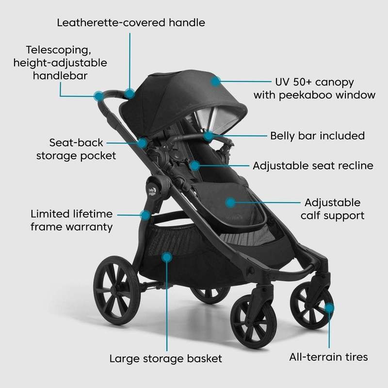 Baby Jogger Baby City Select 2 Eco Collection Stroller (Lunar Black) - Kidsy