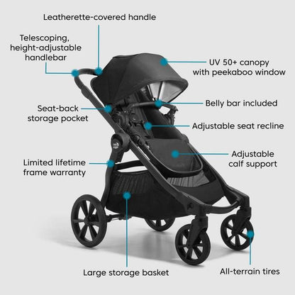 Baby Jogger Baby City Select 2 Eco Collection Stroller (Lunar Black) - Kidsy
