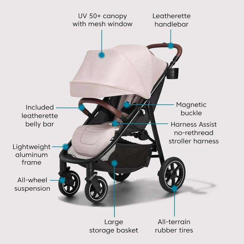 Baby Jogger City Mini Air Lightweight Stroller (Frosted Ivory) - Kidsy