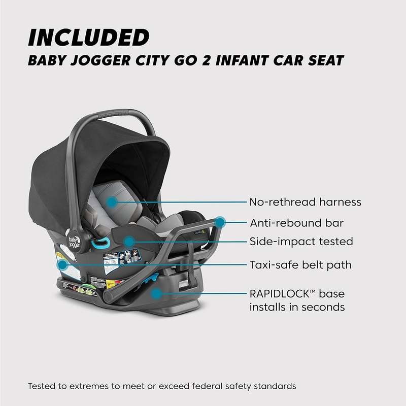 Baby Jogger City Select 2 Travel System Includes City GO 2 Infant Car Seat (Radiant Slate) - Kidsy