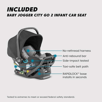 Baby Jogger City Select 2 Travel System Includes City GO 2 Infant Car Seat (Radiant Slate) - Kidsy