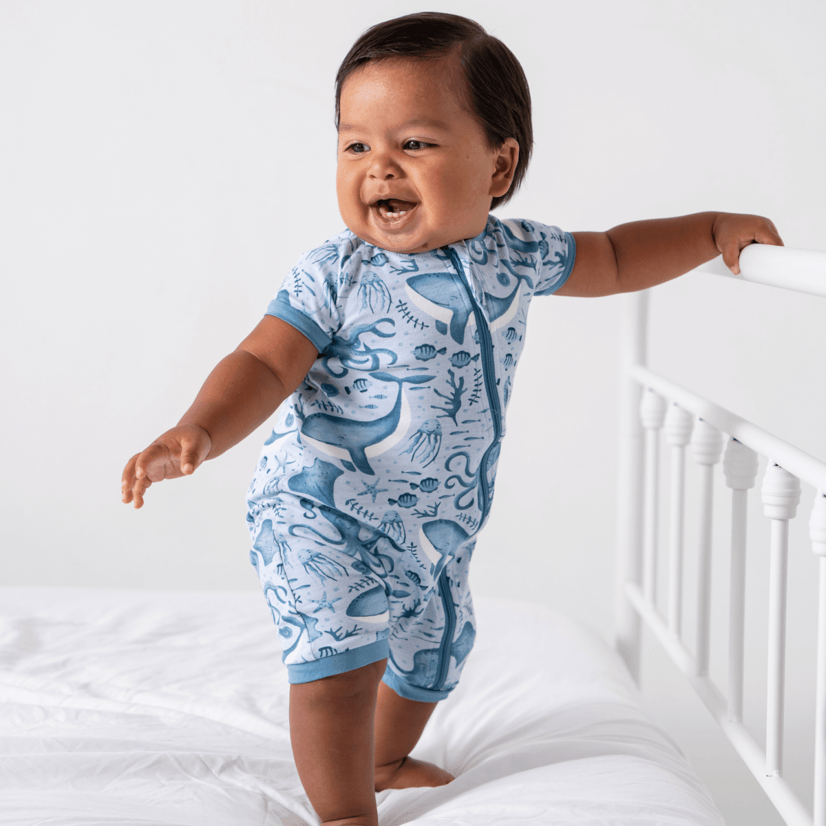 Baby Short - Sleeve Bamboo Romper - Kidsy