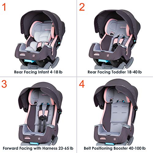 Baby Trend Cover Me 4 - in - 1 Convertible Car Seat (Quartz Pink) - Kidsy
