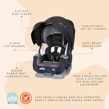 Baby Trend Cover Me 4-in-1 Infant/Toddler Convertible Car Seat (Black) - Kidsy