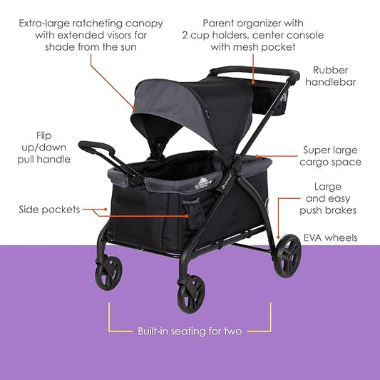 Baby Trend Expedition LTE 2 - in - 1 Stroller Wagon (Madrid Black) - Kidsy