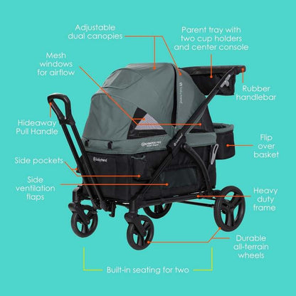 Baby Trend Navigator PRO 2 - in - 1 Stroller Wagon (Dash Sage) - Kidsy