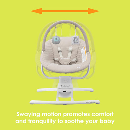 Baby Trend Sit N’ Sway Portable Baby Swing (Dash Tan) - Kidsy