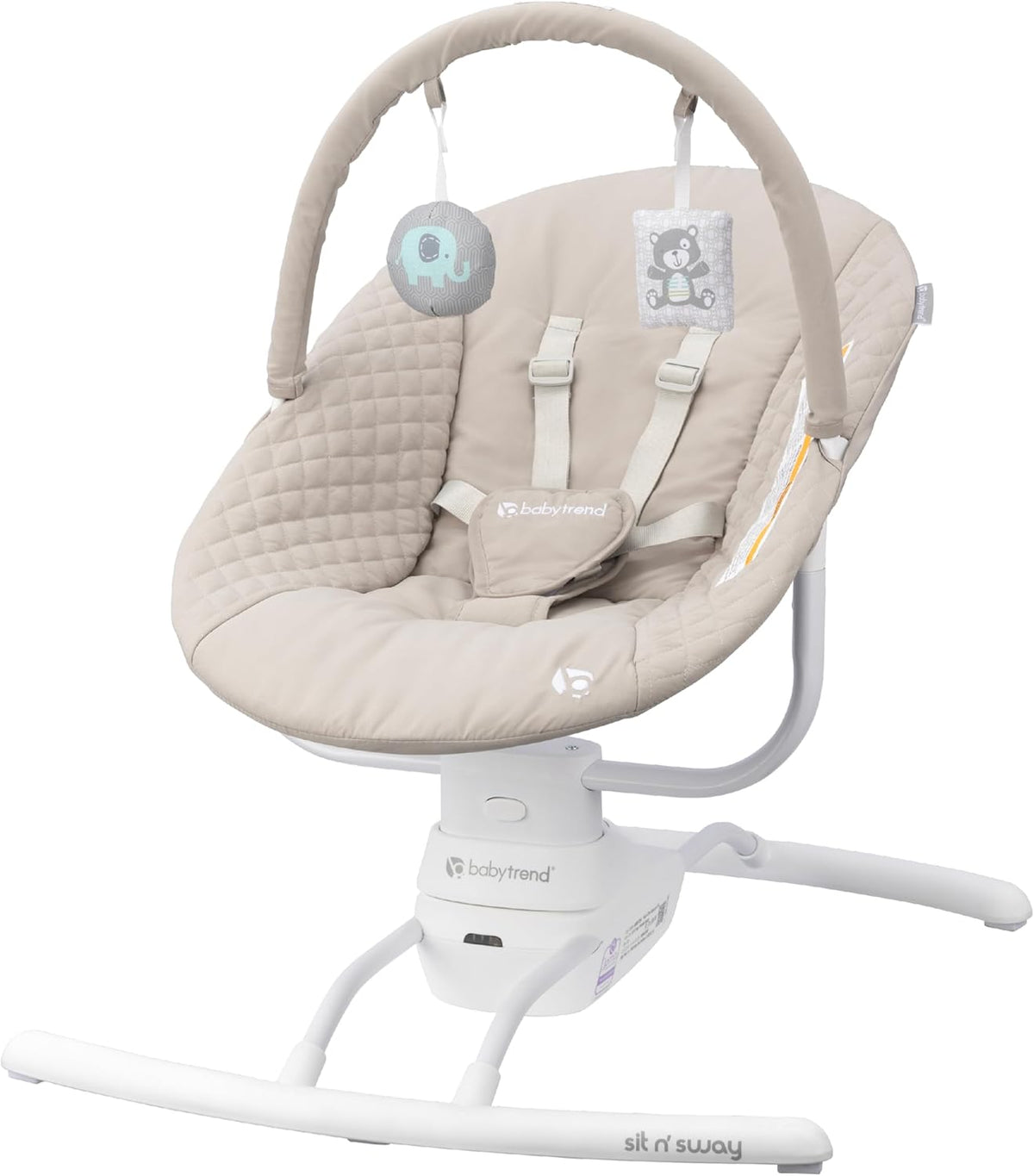 Baby Trend Sit N’ Sway Portable Baby Swing (Dash Tan) - Kidsy