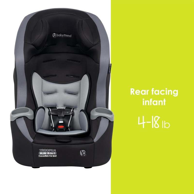 Baby Trend Trooper Slim 3 - in - 1 Convertible Car Seat (Dash Black) - Kidsy
