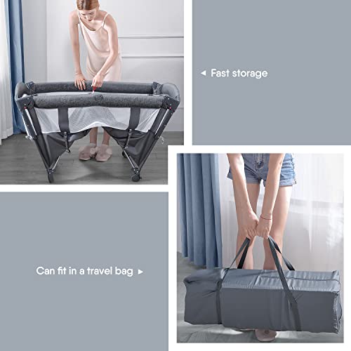 BabyBond 5 - in - 1 Bassinet & Playard (Grey) - Kidsy